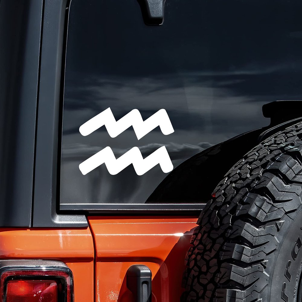 Aquarius Decal Vinyl Sticker Auto Car Truck Wall Laptop | White | 5.5" x 3"