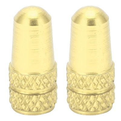 2-Piece Aluminum Alloy French Valve Stem Dust Cover for Bicycle, Mountain Bike Tire Protection, Golden