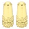2-Piece Aluminum Alloy French Valve Stem Dust Cover for Bicycle, Mountain Bike Tire Protection, Golden view 1