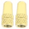 2-Piece Aluminum Alloy French Valve Stem Dust Cover for Bicycle, Mountain Bike Tire Protection, Golden view 2