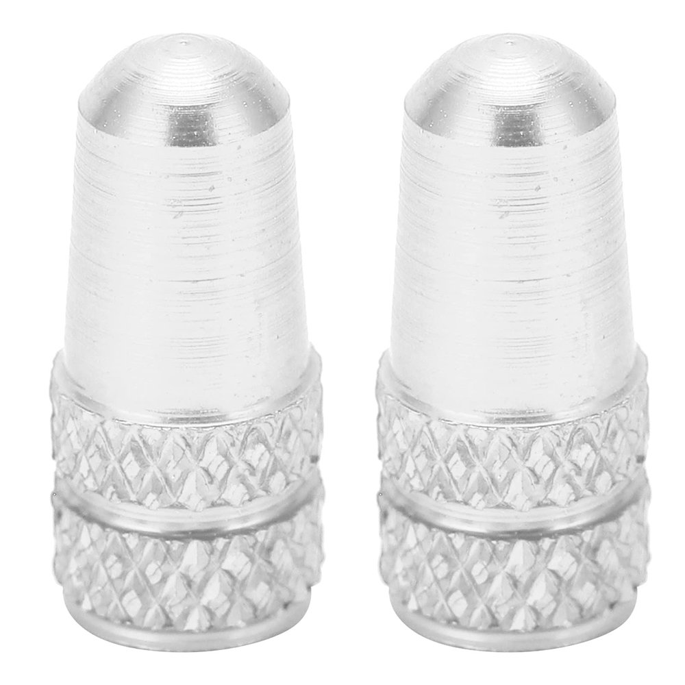 SPYMINNPOO 2pcs Valve, Aluminum Alloy French Valve Stem Dust Cover Tire Valve (Silver) Riding