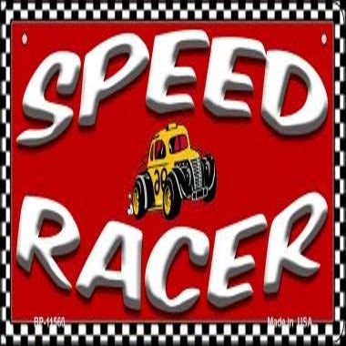 Speed Racer Novelty Metal Bicycle License Plate Tag BP-11560