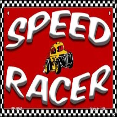 Speed Racer Novelty Metal Bicycle License Plate Tag BP-11560