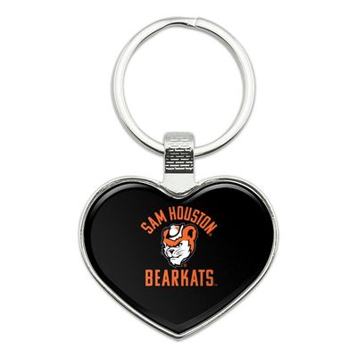 Sam Houston State University Bearkats Keychain Heart Love Metal Key Chain Ring