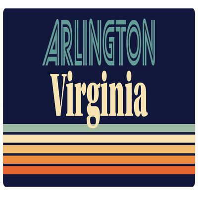 Arlington Virginia 2.5 x 1.25-Inch Vinyl Decal Sticker Retro Design