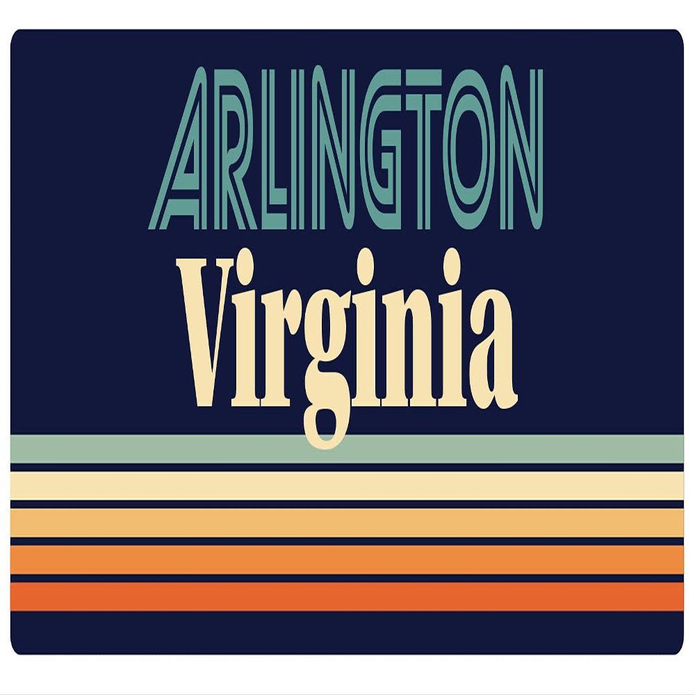 Arlington Virginia 2.5 x 1.25-Inch Vinyl Decal Sticker Retro Design