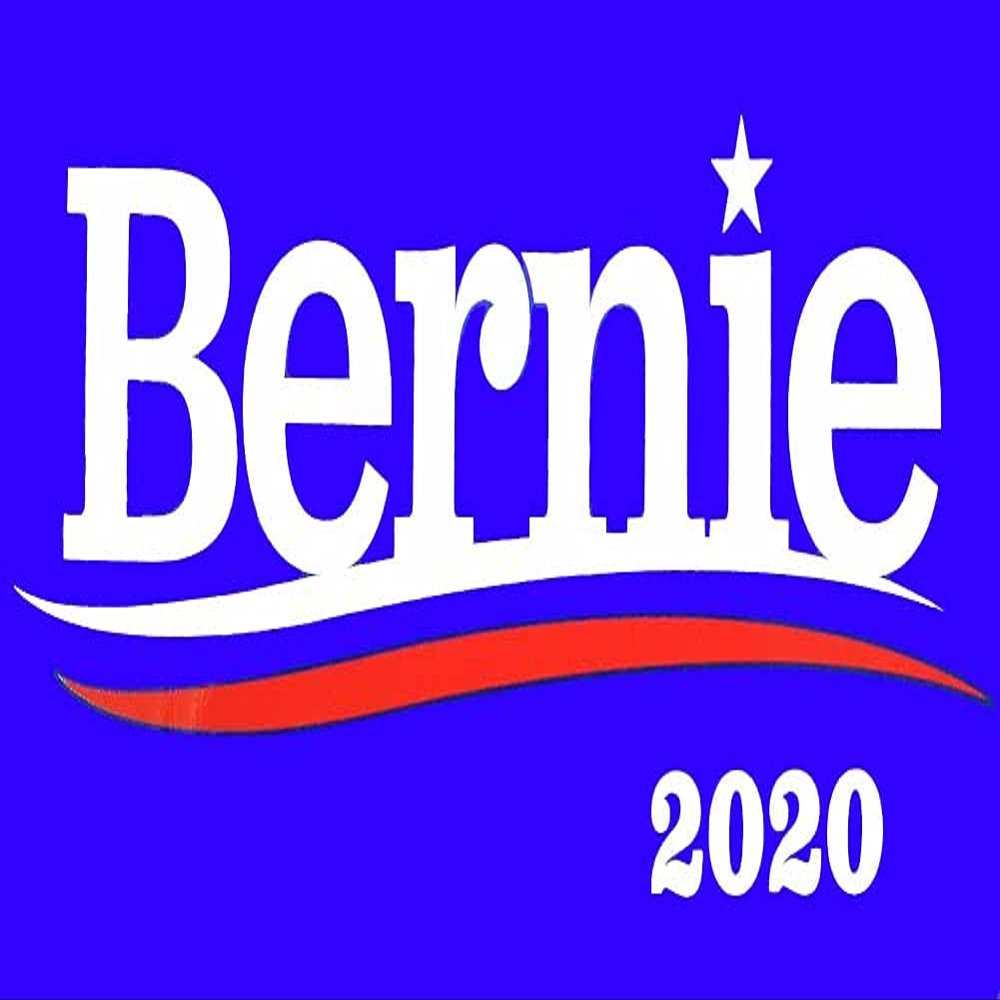 Bernie Sanders 2020 Blue 3.75x7.5 Vinyl Bumper Sticker Decal