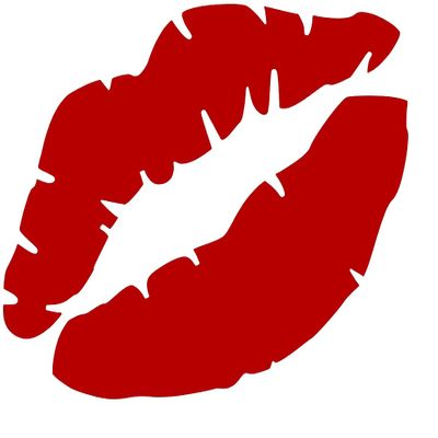 Kiss Mark Design #6 Vinyl Decal Sticker Car Window Bumper Wall Laptop Hot Lips Love Romantic (5" x 3.75", Red)