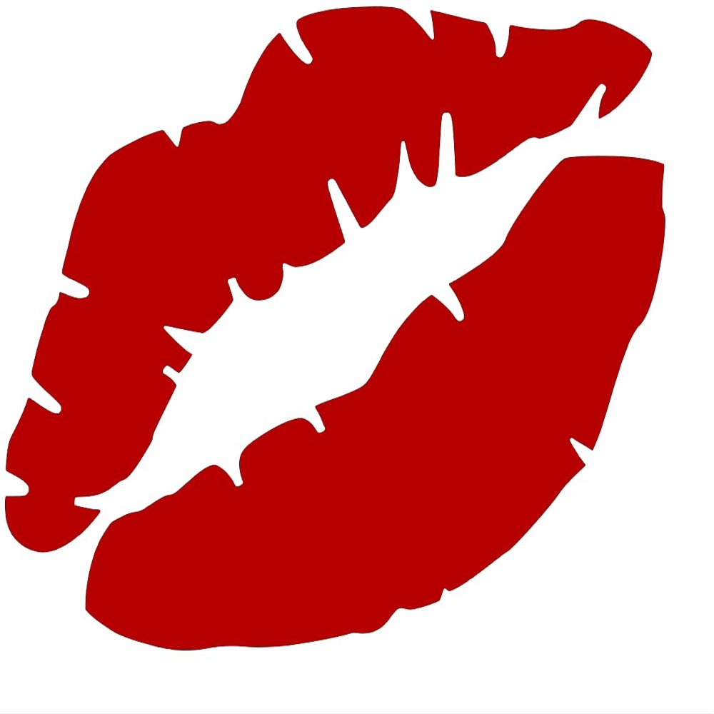 Kiss Mark Design #6 Vinyl Decal Sticker Car Window Bumper Wall Laptop Hot Lips Love Romantic (5" x 3.75", Red)