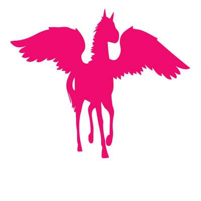 Decal Stickers of Silhouette Mythological Winged Horse Graphic (Pink) (Set of 2) Premium Waterproof Vinyl Decal Stickers for Laptop Phone Accessory Helmet Car Window Mug - Andstic886390Pi