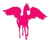 Decal Stickers of Silhouette Mythological Winged Horse Graphic (Pink) (Set of 2) Premium Waterproof Vinyl Decal Stickers for Laptop Phone Accessory Helmet Car Window Mug - Andstic886390Pi view 1