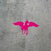 Decal Stickers of Silhouette Mythological Winged Horse Graphic (Pink) (Set of 2) Premium Waterproof Vinyl Decal Stickers for Laptop Phone Accessory Helmet Car Window Mug - Andstic886390Pi view 3