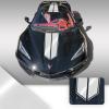 Full Body Race Stripes Graphic Overlay Pre Cut Vinyl Decal Compatible with Chevrolet Corvette C8 2020 2021 - Gloss White view 1
