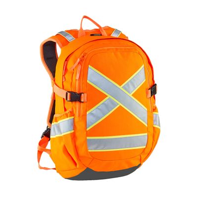 Caribee Switchback Orange Backpack - Motorcycle and High Visibility Work Backpack with Front, Side and Back Reflective Strips and Hydration Reservoir Sleeve