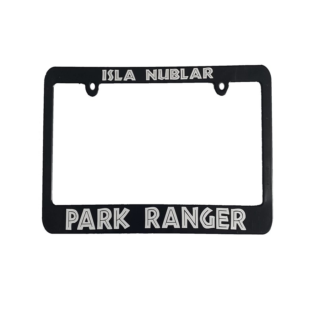 Isla Nublar Park Ranger Car License Plate Frame Holder Gift