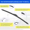 OEM Quality 24" + 16" Premium All-Season Windshield Wiper Blades for Hyundai Tucson 2005-2015 Kia Spectra 2005-2009 Saturn Vue 2008-2010, Durable Stable and Quiet J Hook Replacement Wipers (Set of 2) view 2