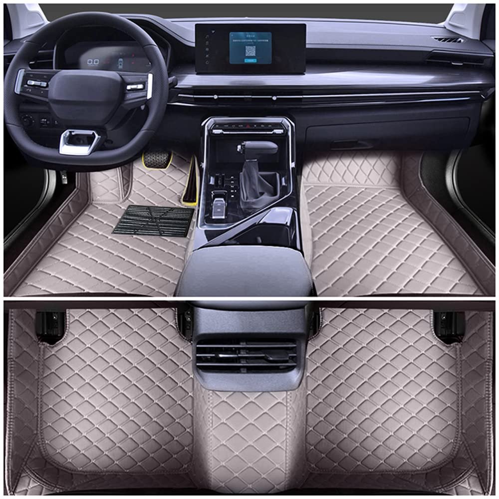 Chstarina Leather Car Floor Mats for ARKANA 2019-2020 Front Rear Full Coverage Liner/Set (Gray)
