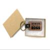 World's Okayest boss Funny Walnut Wood Leather Key Chain Ring for car Truck Automobile auto Accessory view 1