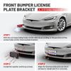 RED WOLF Front License Plate Bracket for 2017-2023 Tesla Model 3 Series Mount on Front Bumper Drill Holes Required License Plate Holder Tag Cover Kit Included Screws Washers Wrench Black view 3