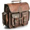 Heritage Handikrafts Hand-Crafted Genuine Vintage Leather Motorcycle Saddle Bag Brown Panniers Luggage Tool Pouch Side Bag, 11inch Width 9inch Height 5inch Deep view 1