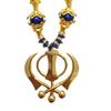 Imagine Mart Golden Khanda Pearls and Caps Car Hanging (Blue) view 1