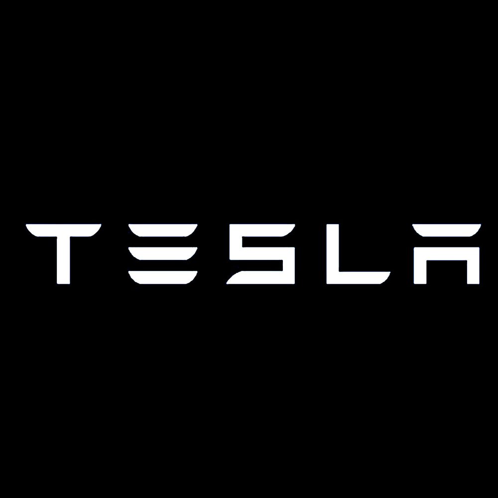Imagnt Studio Vinyl Decal for Tesla car auto Truck Wall Laptop, Bumper Sticker (White, 24 inches)