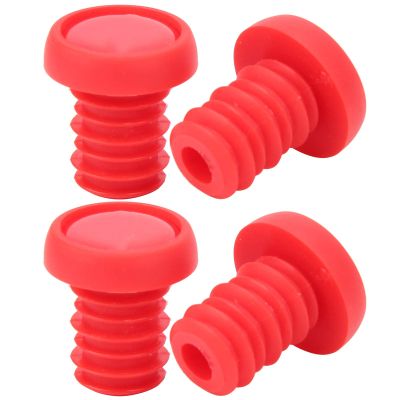 SUNGOOYUE Handlebar End Plugs, Handlebar Grips Ends Screw Plugs Polyester Rubber End Plugs for BMX (Red)