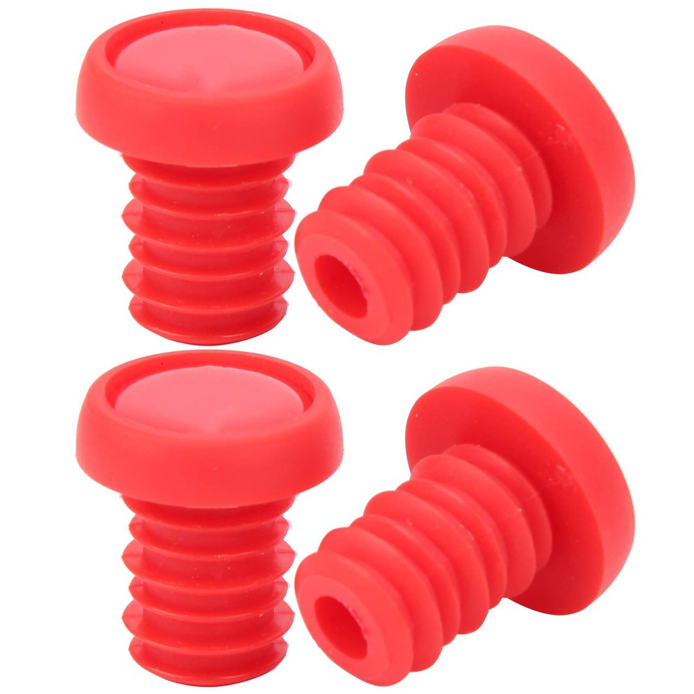 SUNGOOYUE Handlebar End Plugs, Handlebar Grips Ends Screw Plugs Polyester Rubber End Plugs for BMX (Red)