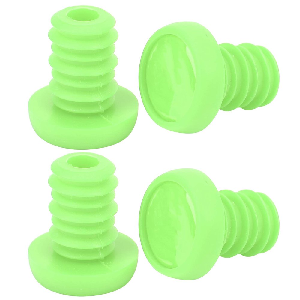 SUNGOOYUE Handlebar End Plugs, Handlebar Grips Ends Screw Plugs Polyester Rubber End Plugs for BMX (Green)