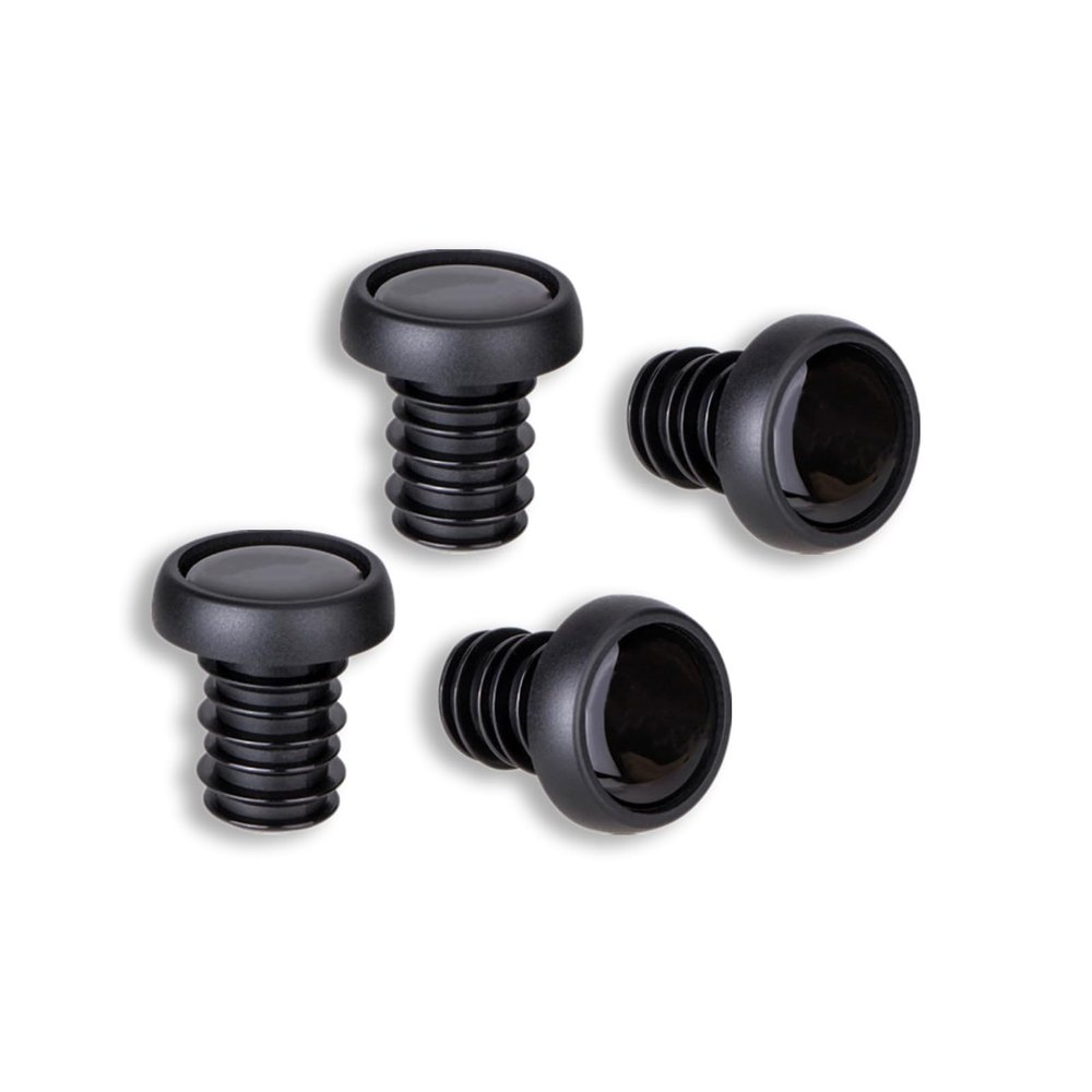 Bike Handlebar End Plugs, Handlebar Grips Ends Screw Plugs Polyester Rubber End Plugs for 22.2mm/0.9in Handlebar (Black)