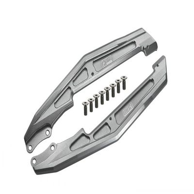 GPM For Losi 1/18 Mini-T 2.0 2WD Stadium Truck Upgrade Parts Aluminum Chassis Side Bars - 10Pc Set Silver