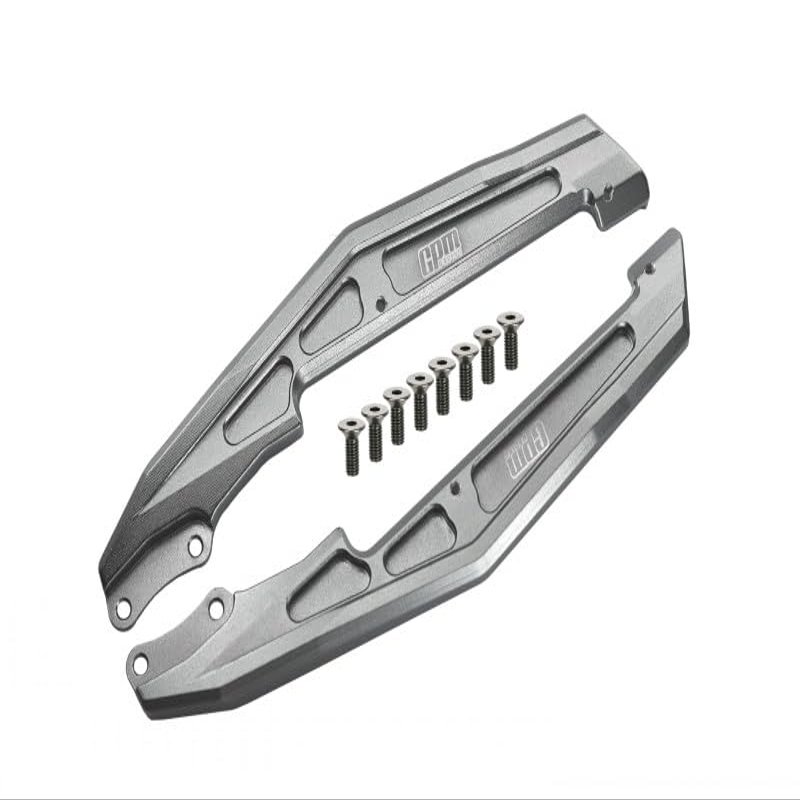 GPM For Losi 1/18 Mini-T 2.0 2WD Stadium Truck Upgrade Parts Aluminum Chassis Side Bars - 10Pc Set Silver