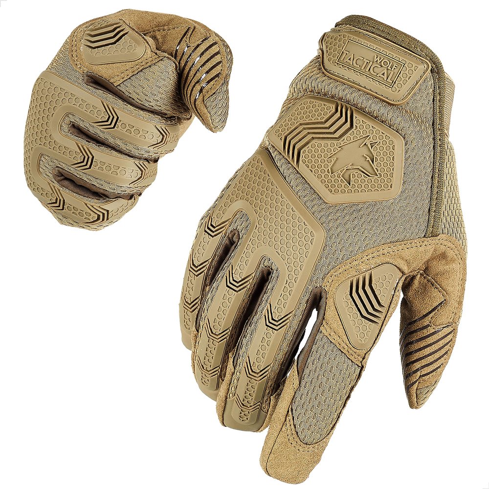 WOLF TACTICAL Gloves - Paintball, Airsoft, Tactical Gloves for Men - Non-Slip, Touchscreen, Durable