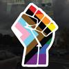 Applicable Pun Progress Pride Flag Resist Fist BLM LGBTQ POC Flag- Vinyl Decal Sticker 4 inch view 2