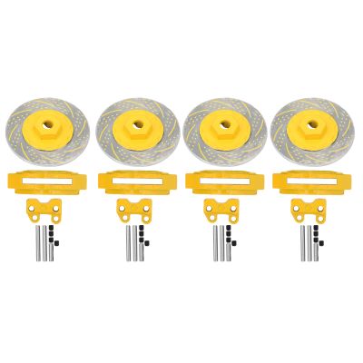 VGEBY RC Brake Disc, 4Pcs RC Metal Simulation Brake Discs Fit for 1/10 RC Car Parts(Yellow) Car Model Accessory