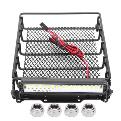 VGEBY RC Luggage Carrier, Metal RC Car Roof Rack Luggage Carrier Metal Luggage Bracket with LED Compatible for D90 99S RC Car Model Car Model Accessory Rc Crawler Roof Rack