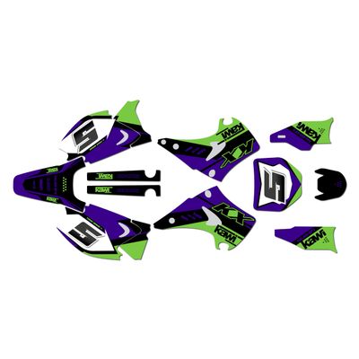 Kalair GFX Graphics Kit for Kawasaki KX125 2003-08 and KX250 2003-08 Venom Series White 21 Mil - Pro Edition - Dirt Pit Bike Motorcycle Sticker, Dirtbike Racing Decal Motocross no-Plastics