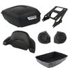TCMT Matte 13.7" King Motorcycle Trunk Box Wrap Around Backrest Pad Speakers Mounting Rack Fit For Harley 2014-2025 Touring CVO Road King Road Glide Street Glide Electra Glide Ultra Limited Pack Trunk view 1