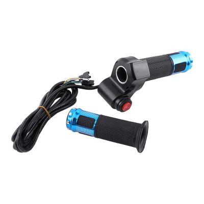 1 Pair 12-84V Universal Electric Bike Scooter Twist Throttle Throttle Grip with LED Voltage Display&Speed Switch Electric Bike Parts DaJiKan (Color : Blue)