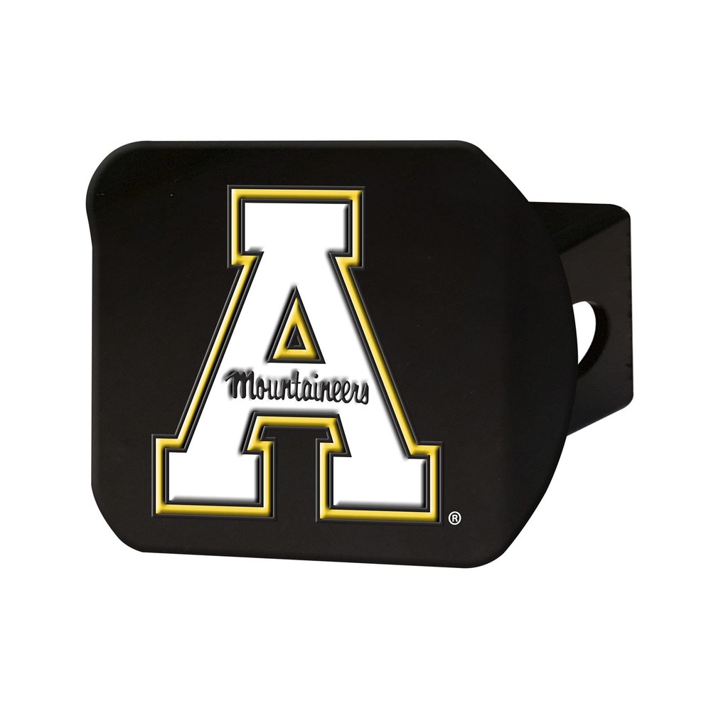 FANMATS 27854 Appalachian State University Black Metal Hitch Cover - 3D Color Emblem with Metal Chrome 3D Logo Emblem Easy Installation on Truck, SUV, Car - Ideal Gift for Die Hard NCAA Fan