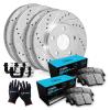 R1 Concepts Front Rear Brakes and Rotors Kit |Front Rear Brake Pads| Brake Rotors and Pads| Optimum OEp Brake Pads and Rotors |Hardware and Sensor Kit|fits 2011-2016 Porsche Cayenne view 1