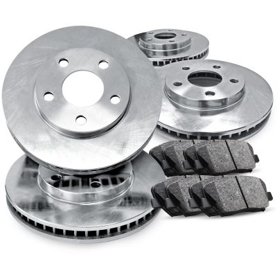 R1 Concepts Front and Rear Brake Kit Fits 2014-2015 Mercedes-Benz CLA250| Ceramic Brake Pads and Blank Brake Rotors| 13.0" Front & 11.61" Rear