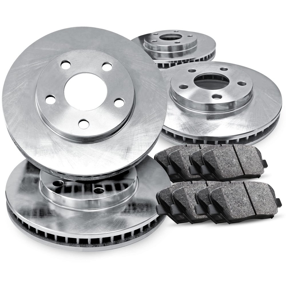 R1 Concepts Front and Rear Brake Kit Fits 2014-2015 Mercedes-Benz CLA250| Ceramic Brake Pads and Blank Brake Rotors| 13.0" Front & 11.61" Rear
