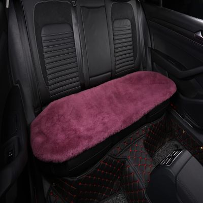 Sisha-A Sheepskin Seat Cushion Cover Wholehide Short Wool Seat Pad Natural Fur Car Seat Covers Universal Fit for Most Car, Truck, SUV, or Van Back Amaranth