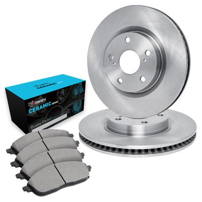 R1 Concepts Rear Brakes and Rotors| Automotive Replacement Brake Kits| Rear Ceramic Brake Pads and Rotors Kit| Fits 2013-2018 Porsche Cayenne