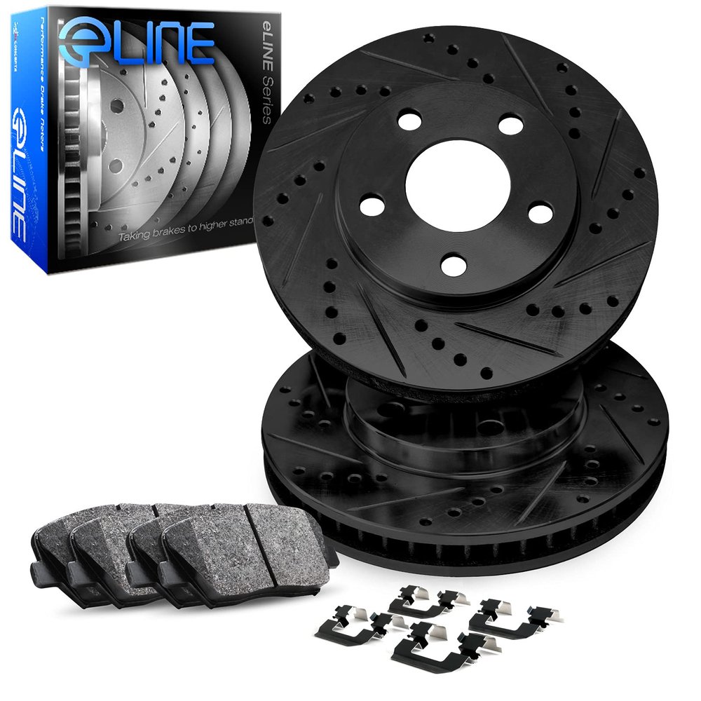 R1 Concepts Rear Brakes and Rotors| Hardware Included| Rear Ceramic Brake Pads and Rotors Kit| Fits 2006 Porsche Cayenne