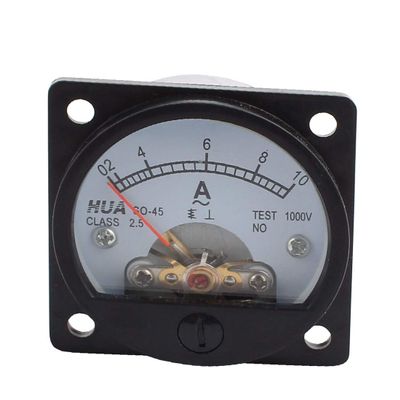 New Lon0167 Class 2.5 Accuracy AC 0-10A Round Analog Panel Meter Ammeter Black(Klasse 2,5 Genauigkeit AC 0-10A Round Analog Panel Meter Amperemeter Schwarz