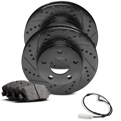 R1 Concepts Rear Brakes and Rotors| Hardware Included| Rear Ceramic Brake Pads and Rotors Kit| Fits 2006 Porsche Cayenne
