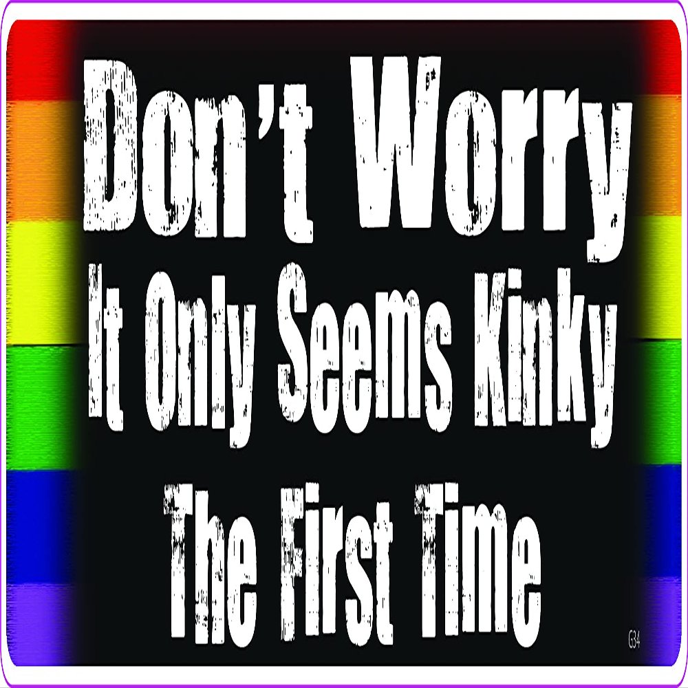 Gear Tatz - Don't Worry it Only Seems Kinky The First Time, Gay Pride - 5 Pack - 3 x 10 inch, Car Magnet - Professionally Made in USA