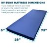 Foamma 5 x 28 x 73 Water Resistant RV Bunk Mattress, Firm High Density Foam, Comfortable and Durable Polyester Cover, Truck, Camper, Travel Trailer, Made in USA view 2